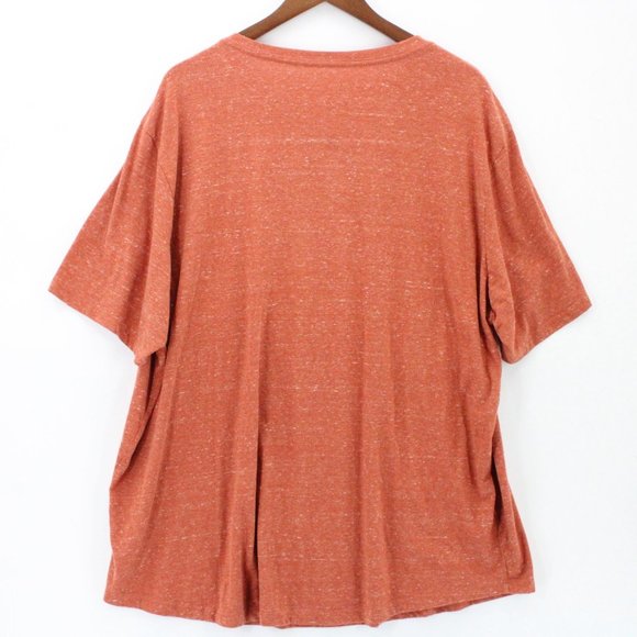 Mutual Weave Shirt Mens Orange Short Sleeve V Neck Solid Cotton Blend Size 2XL - Picture 6 of 8